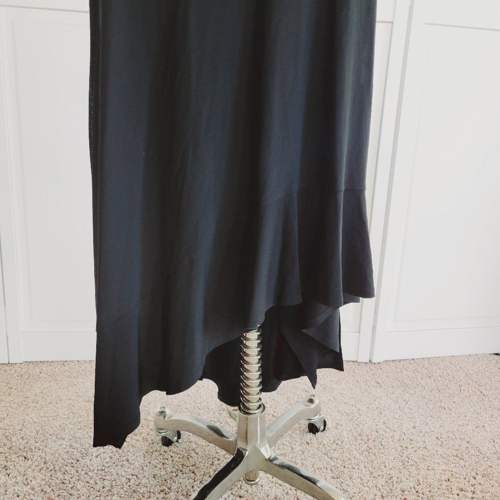 PACO RABANNE stretchy black midi with asymmetrical hemline thumb holeNWT! - Picture 7 of 15